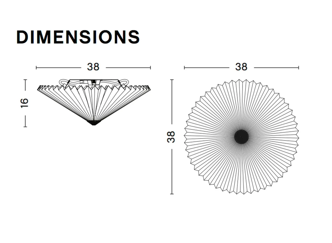 Matin Vegg/Tak-lampe gul - 38cm