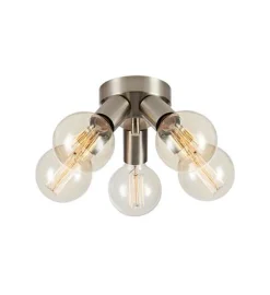 Mazzo taklampe 5-lys - Satin Nikkelfarget - Nikkel