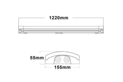Mega Batten lysarmatur 40W 3000/4000K IP44 - 122 cm