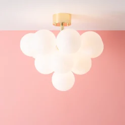 Merlot taklampe - Messing/Hvit - Messing/ Hvit