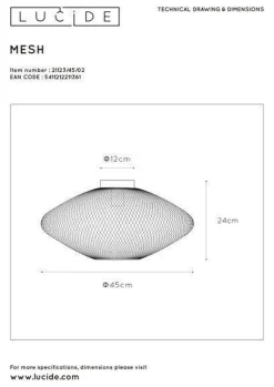 Mesh taklampe 45 cm