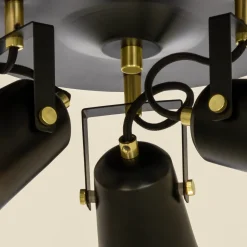 Metz taklampe rund 3 spotter - Svart/Messing