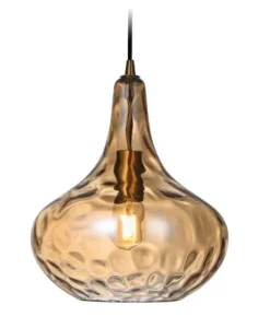 Meukow takpendel - Messing/Amberfarget glass