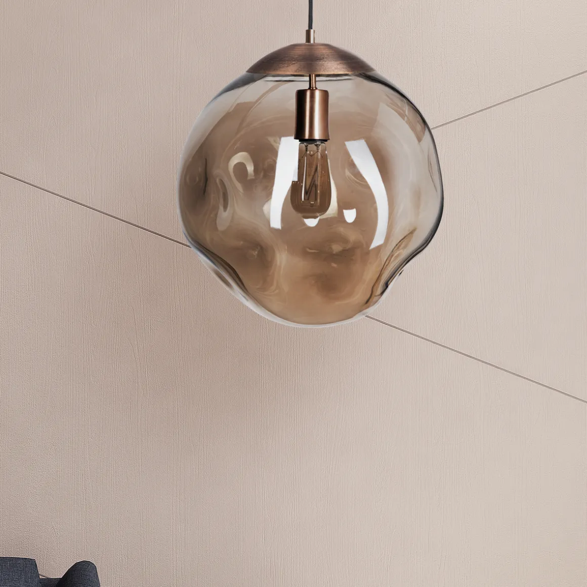 Mico takpendel 30 cm - Antikkmessing/lister grey