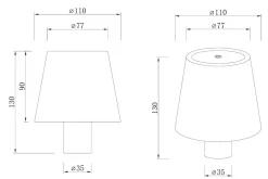 Mida bordlampe 3W IP20 Oppladbar - Kan montere på flaske