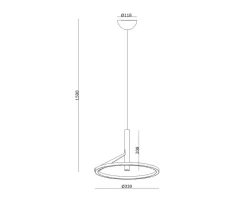 Mind 330 takpendel 12,6W 2700 Kelvin RA90 dimbar - Svart