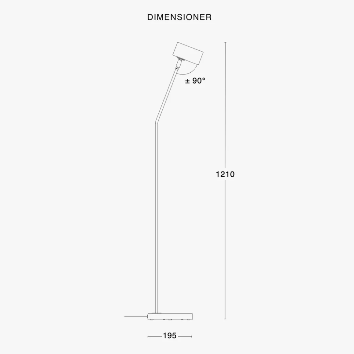 Minipoint gulvlampe - Hvit/Krom
