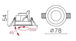 Modfun X 78 downlight 6W 2700 Kelvin CRI 90