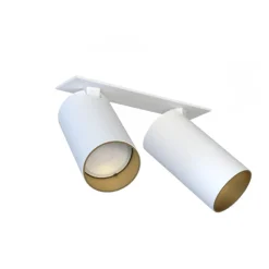 Mono dobbel innfelt takspot - Hvit/Gullfarget