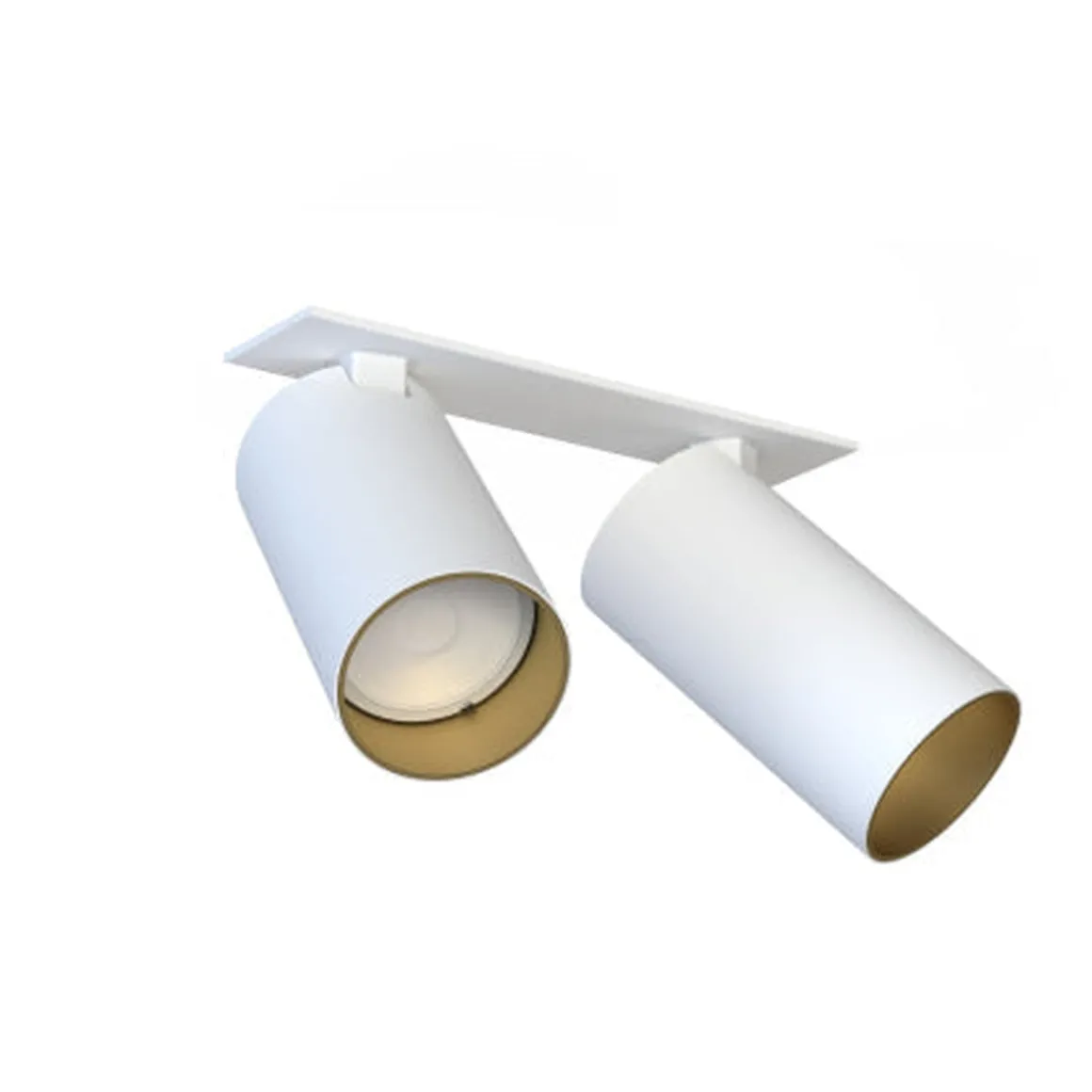 Mono dobbel innfelt takspot - Hvit/Gullfarget