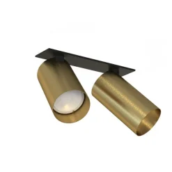 Mono dobbel innfelt takspot - Svart/Messingfarget