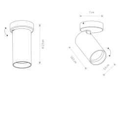 Mono enkel takspot - Hvit/Gullfarget