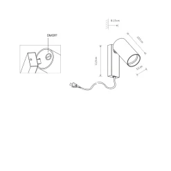 Mono vegglampe - Svart/Messingfarget