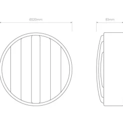 Montreal Round 220 vegglampe utendørs IP44 E14
