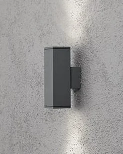 Monza vegglykt opp/ned mørk grå