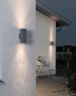 Monza vegglykt opp/ned mørk grå