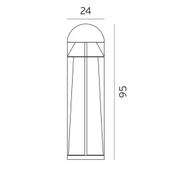 Narvik 557 vandalsikker pullert 95 cm 21,8W 3000K IP65 IK10