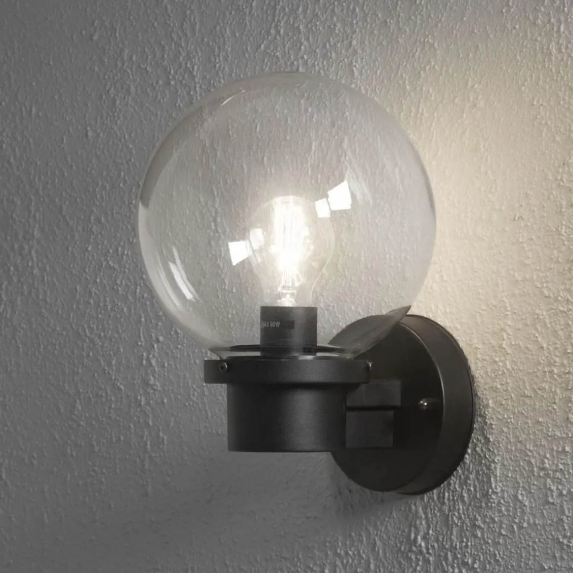 Nemi vegglampe Svart skumringsrele 29cm