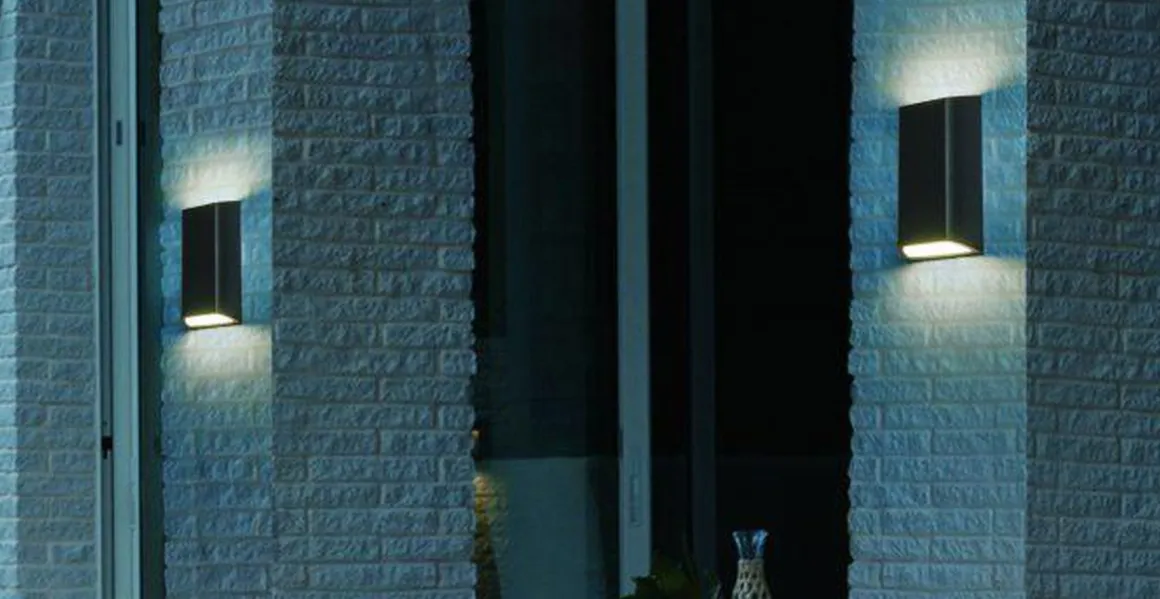 Nemi vegglampe utendørs opp/ned 2x4W IP65 3000K dimbar - Grafitt grå