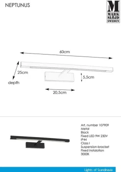 Neptunus 60 vegglampe - Svart