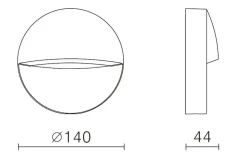 Nerine 140 vegglampe utensdørs 3,2W coloure switch 3000/4000K IP65 - Antrasitt grå