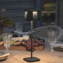 Nice bordlampe 36 cm IP54 oppladbar USB - Svart