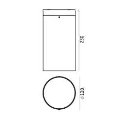 Nidaros 2122 taklampe utendørs 7,8W Dimbar 3000K IP65