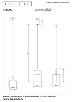 Ninja takpendel 1-lys