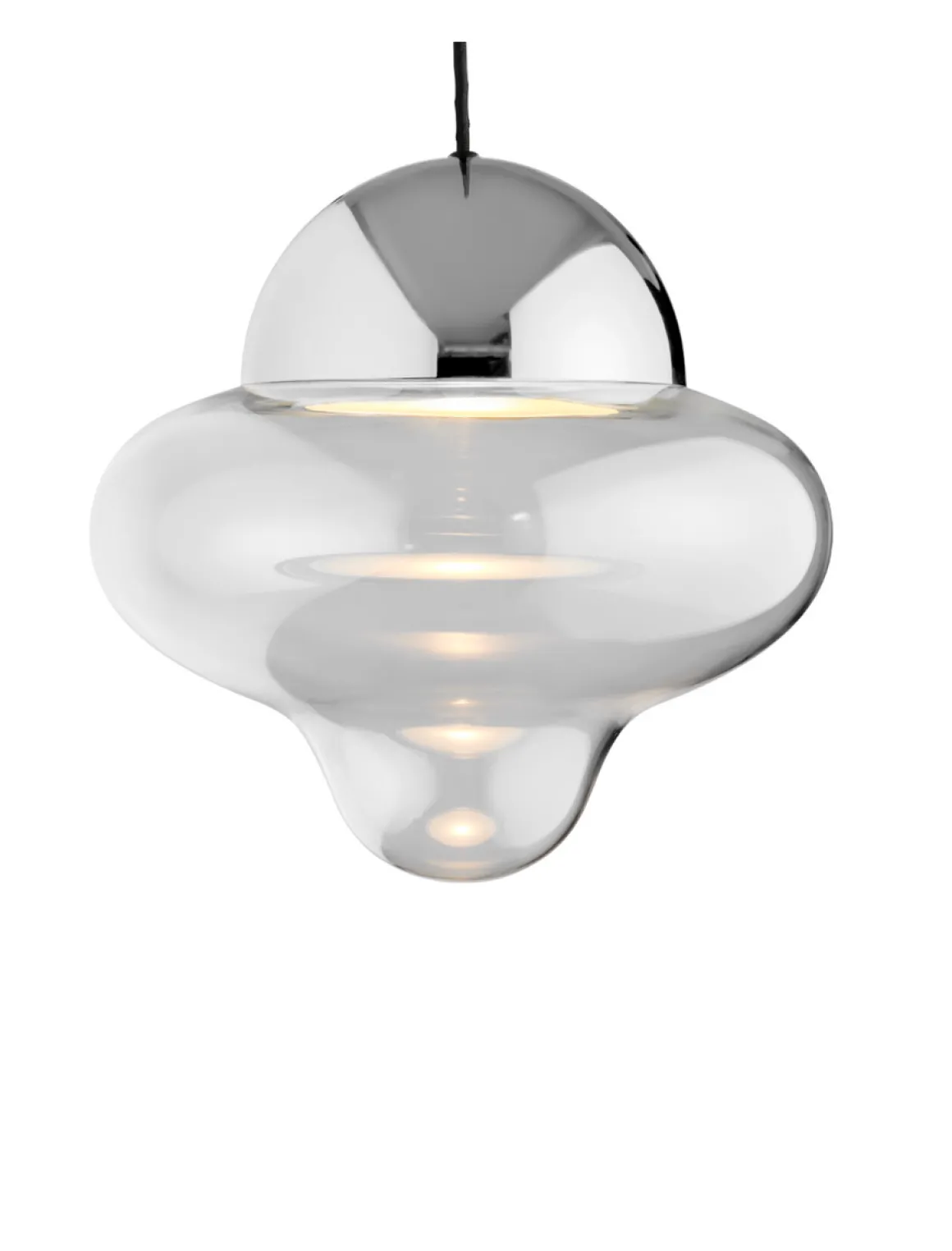 Nutty taklampe XL - Klar/Sølv