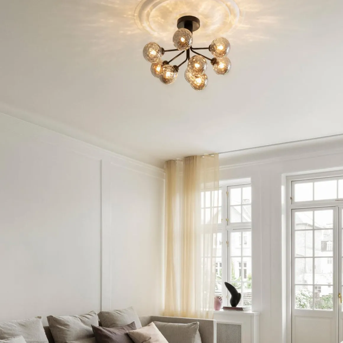 Nuura Apiales 9 ceiling svart/optic glass