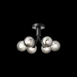 Nuura Apiales 6 taklampe - satengsort / optic røyket glass