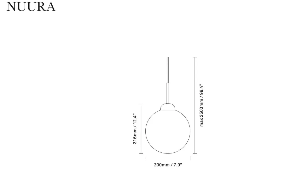 Nuura Apiales 1 taklampe - Satin svart/ opal