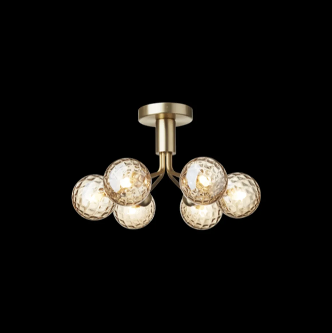 Nuura Apiales 6 taklampe børstet messing / optic gold glass