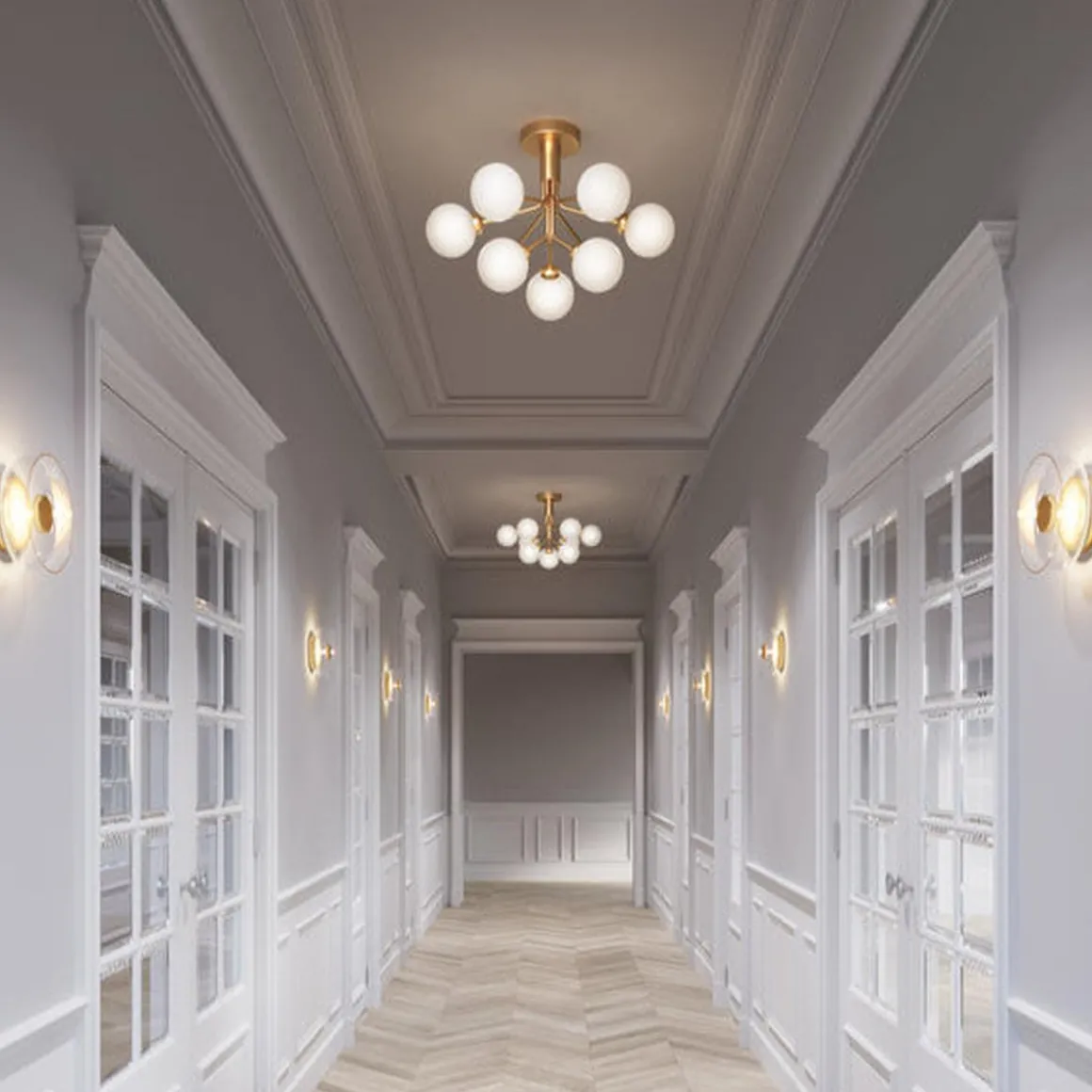 Nuura Apiales 9 taklampe messing/opal