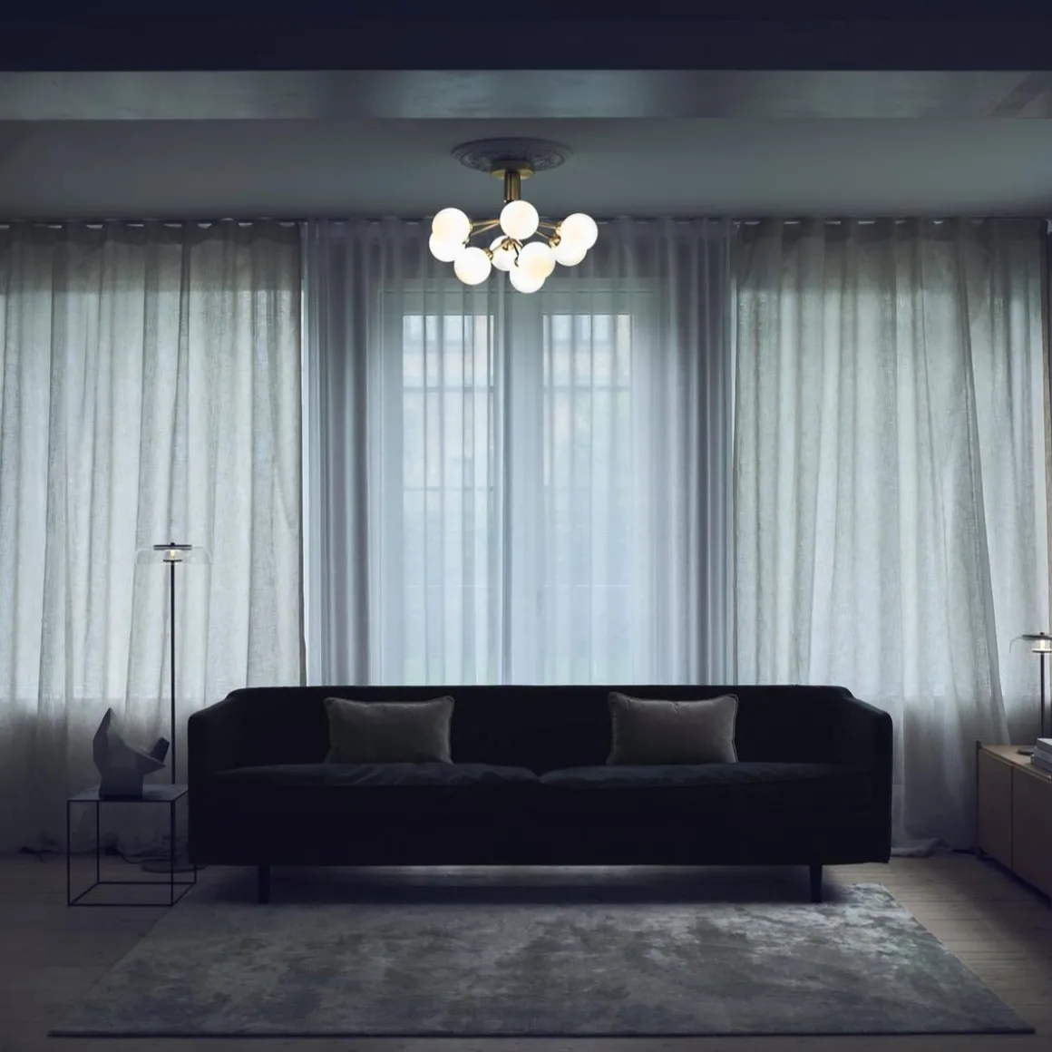 Nuura Apiales 9 taklampe messing/opal