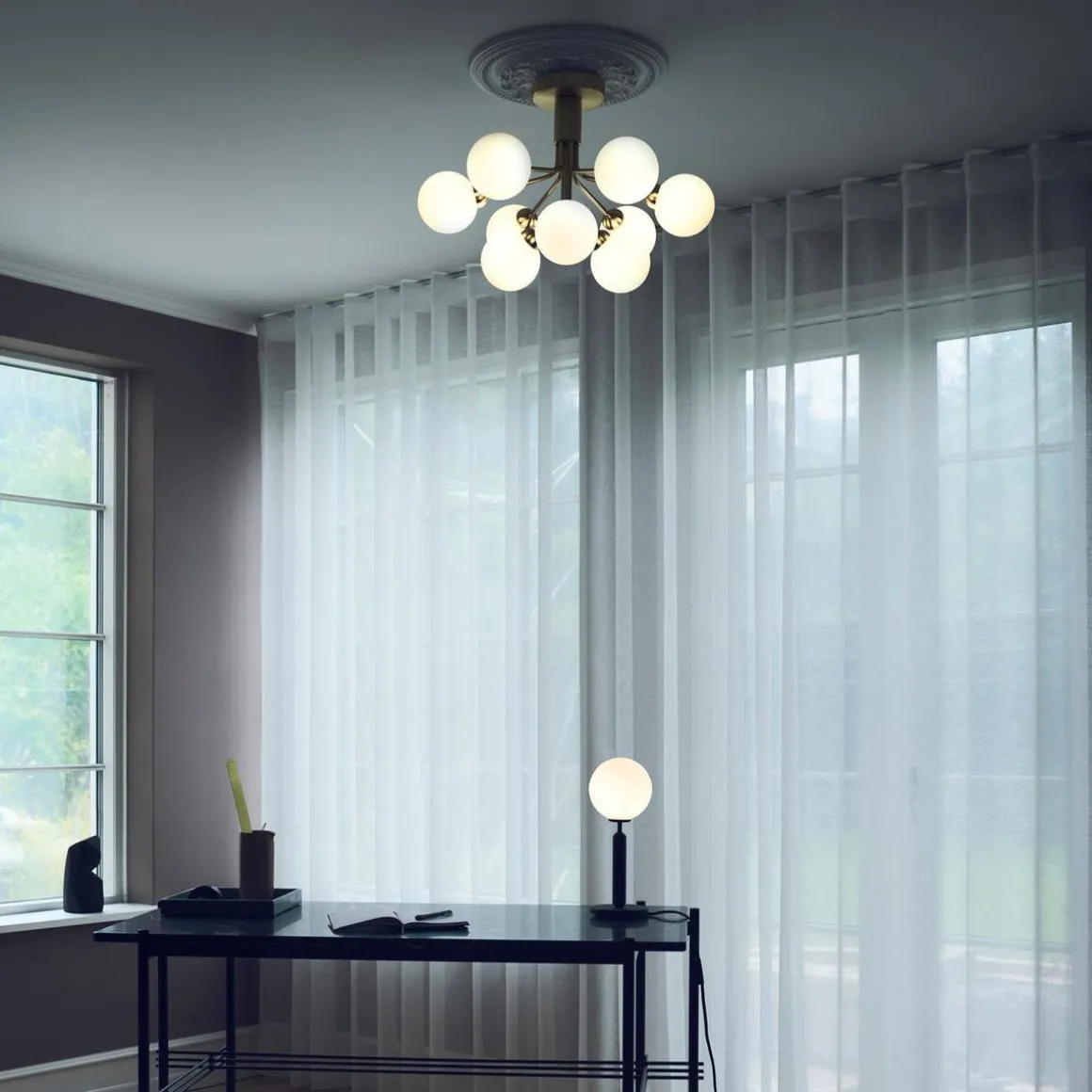 Nuura Apiales 9 taklampe messing/opal