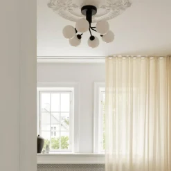 Nuura Apiales 6 taklampe satengsort / opal glass