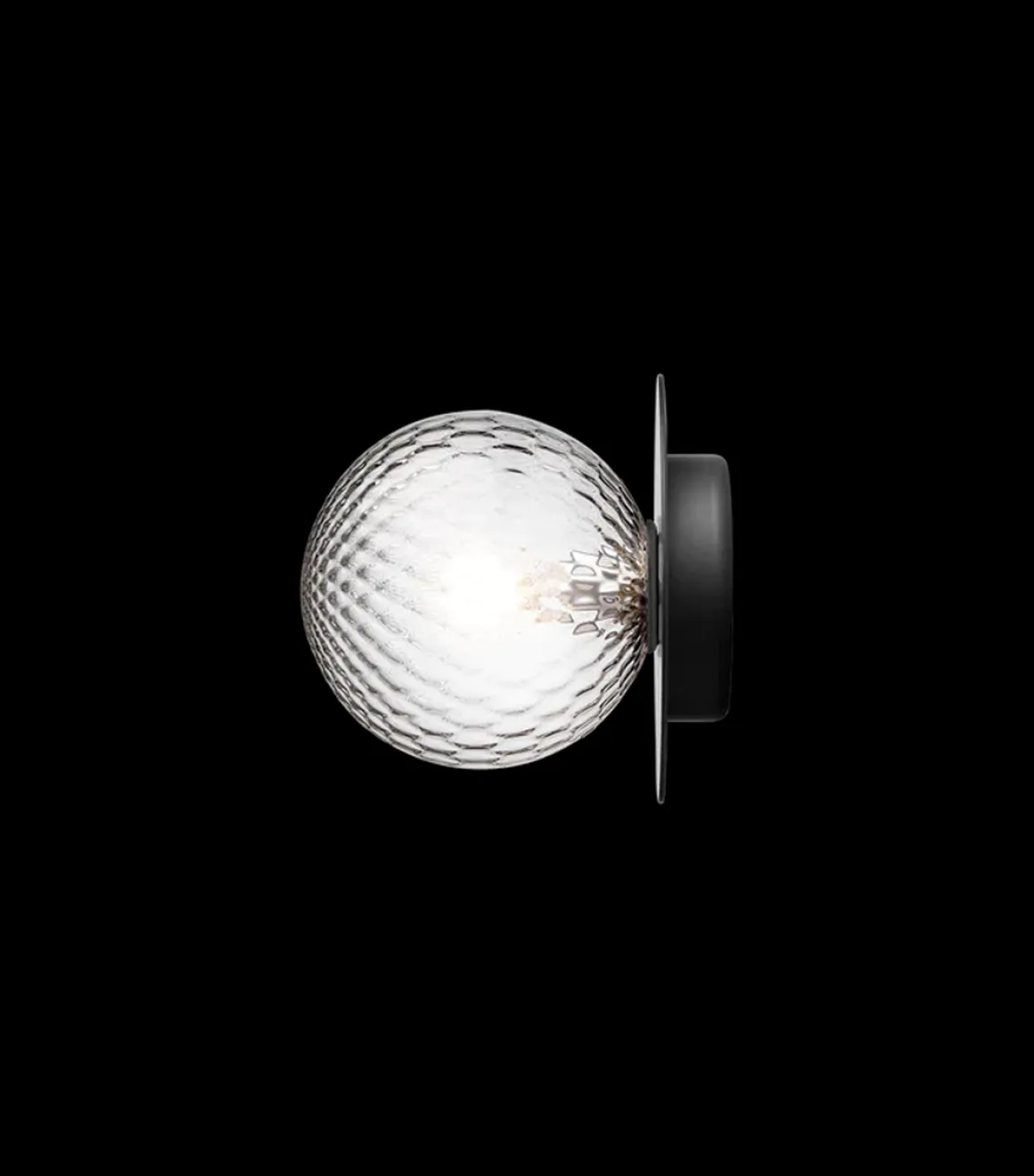 Nuura Liila 1 vegglampe/taklampe - medium - svart / optic