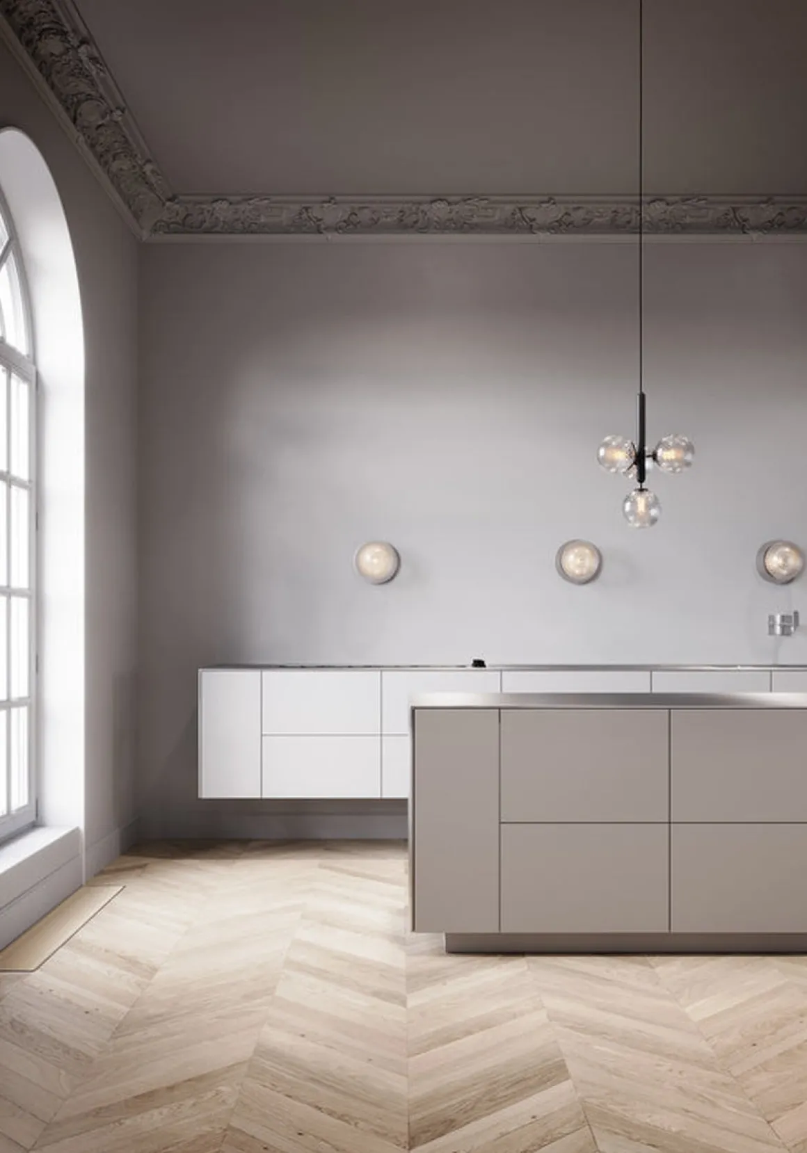 Nuura Liila 1 vegglampe/taklampe - large - light silver/opal