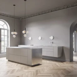 Nuura Liila 1 vegglampe/taklampe - large - light silver/optic glass