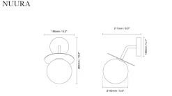 Nuura Liila utendørslampe - svart/opal