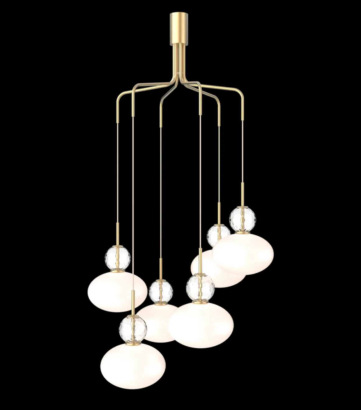 Nuura Rizzatto cluster 6 taklampe Hvit/messing