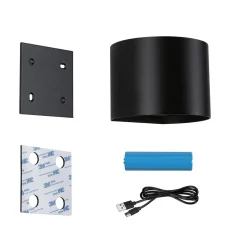 Nyara rund oppladbar vegglampe opp/ned lys med sensor