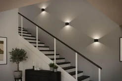 Nyara rund oppladbar vegglampe opp/ned lys med sensor