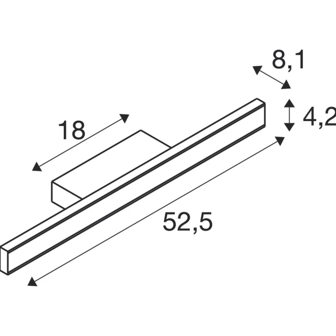 One Linear vegglampe opp/ned lys 52,2 cm 14W 2700/3000 Kelvin IP44 - Dimbar