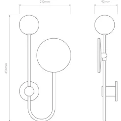 Orb Single vegglampe m/speil IP44 G9