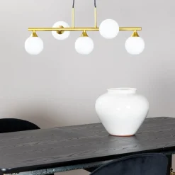 Orb takpendel 63 cm - Opal/Messingfarget