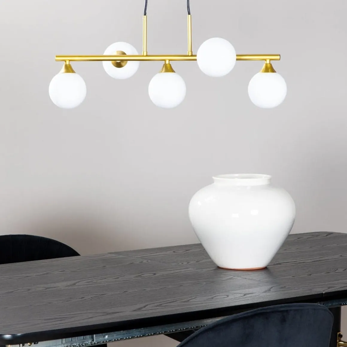 Orb takpendel 63 cm - Opal/Messingfarget