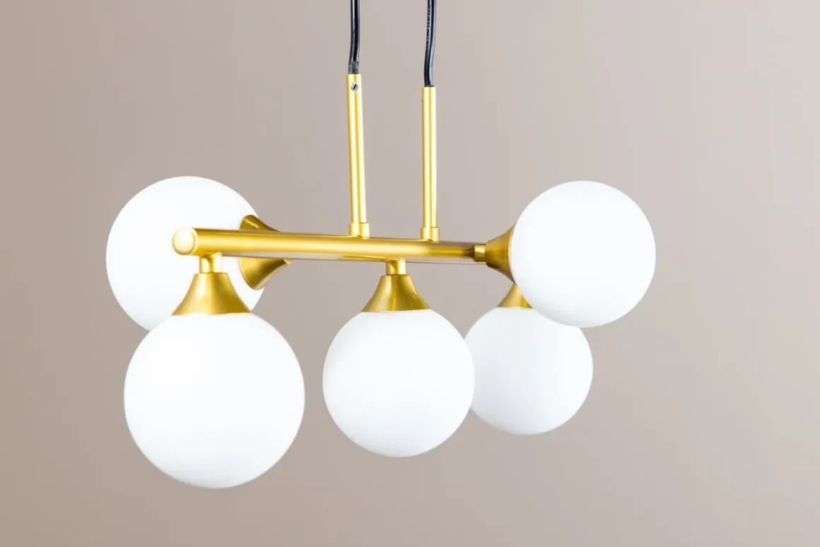 Orb takpendel 63 cm - Opal/Messingfarget