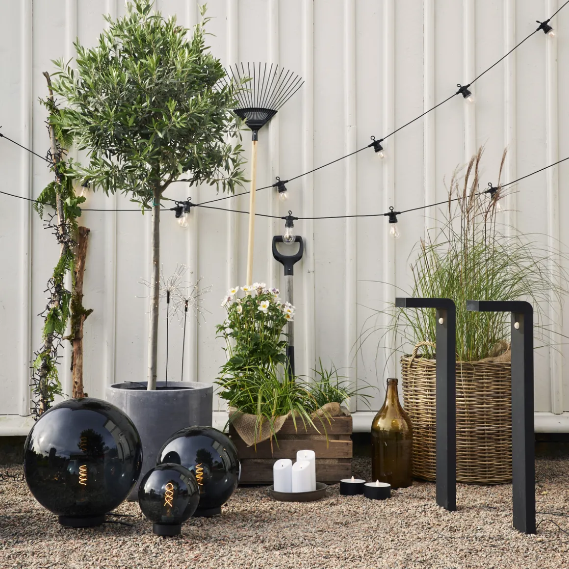 Orby dekorativ hagelampe 20 cm - Svart/Røykfarget